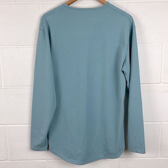 BYLT men’s dropcut long sleeve signature blue shirt lux basic performance size L - Picture 4 of 4